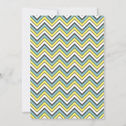 Gray Chevron Seashells Bridal Shower Kaart (Achterkant)