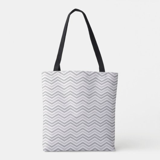 Gray Chevron Stripe Navy Blue Elephant Pattered Tote Bag (Achterkant)