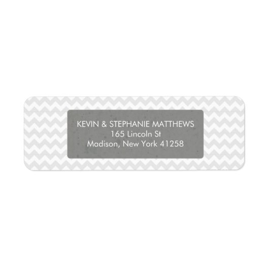 Gray Chevron Stripes Etiket (Voorkant)