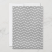 Gray Chevron Stripes Wedding Invitations Kaart (Achterkant)