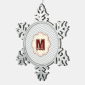 Gray Chevron Tin Sneeuwvlok Ornament (Rechts)