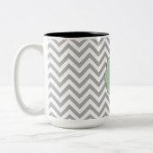 Gray Chevron Tweekleurige Koffiemok (Links)