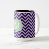Gray Chevron Tweekleurige Koffiemok (Voorkant rechts)