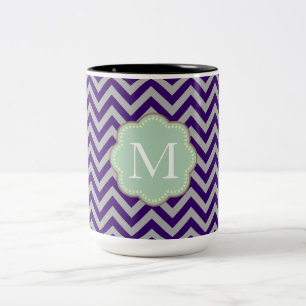 Gray Chevron Tweekleurige Koffiemok