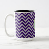 Gray Chevron Tweekleurige Koffiemok (Links)