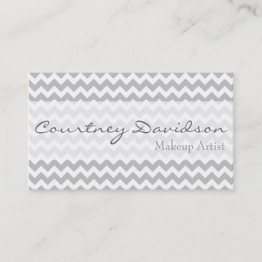 Gray Chevron Visitekaartjes (Voorkant)