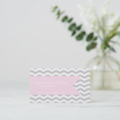 Gray Chevron Visitekaartjes (Staand voorkant)
