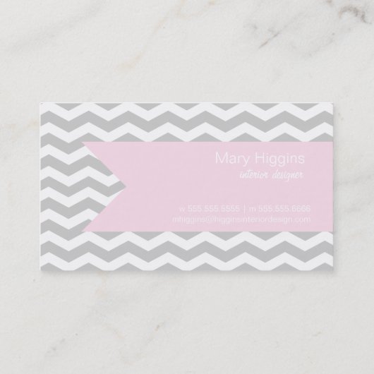 Gray Chevron Visitekaartjes (Achterkant)