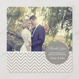 Gray Chevron Weddenschap Hartelijk dank Bedankkaart