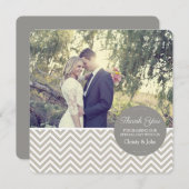 Gray Chevron Weddenschap Hartelijk dank Bedankkaart (Voorkant / Achterkant)