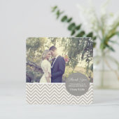 Gray Chevron Weddenschap Hartelijk dank Bedankkaart (Staand voorkant)