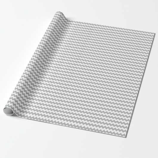 Gray Chevron Wrapping Paper Cadeaupapier (Uitgerold)
