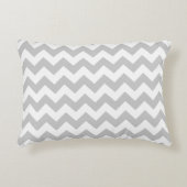 Gray Chevron Zig Zag Decoratief Kussen (Voorkant)