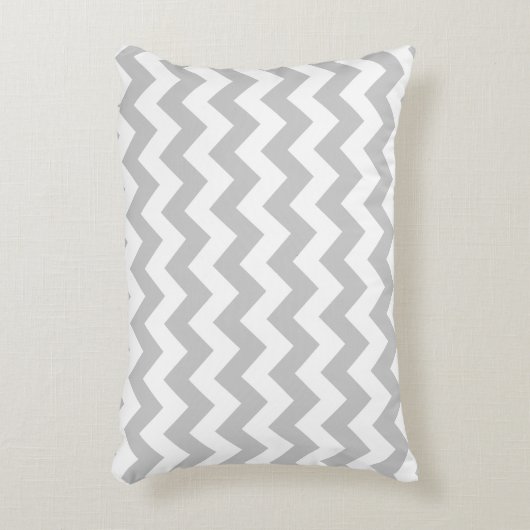 Gray Chevron Zig Zag Decoratief Kussen (Voorkant(Verticaal))