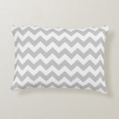 Gray Chevron Zig Zag Decoratief Kussen (Achterkant)