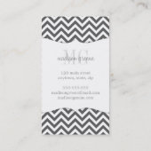 Gray Chevron Zigzag Gepersonaliseerd Monogram Visitekaartje (Achterkant)