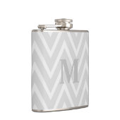 Gray Chevron Zigzag Monogram Flask Heupfles (Rechts)