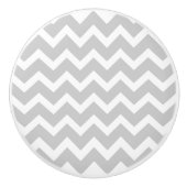 Gray Chevron Zigzag Pattern Ceramic Knobs Keramische Knop (Voorkant)