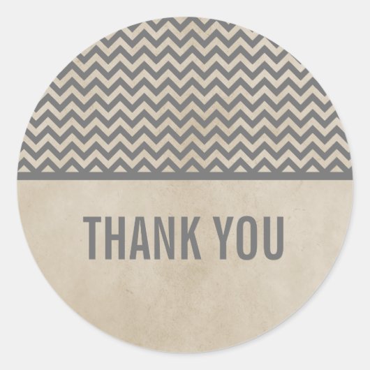 Gray Chic Chevron Hartelijk dank Stickers (Voorkant)