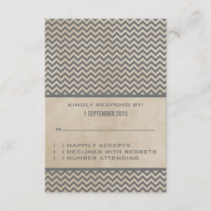 Gray Chic Chevron Response Kaart