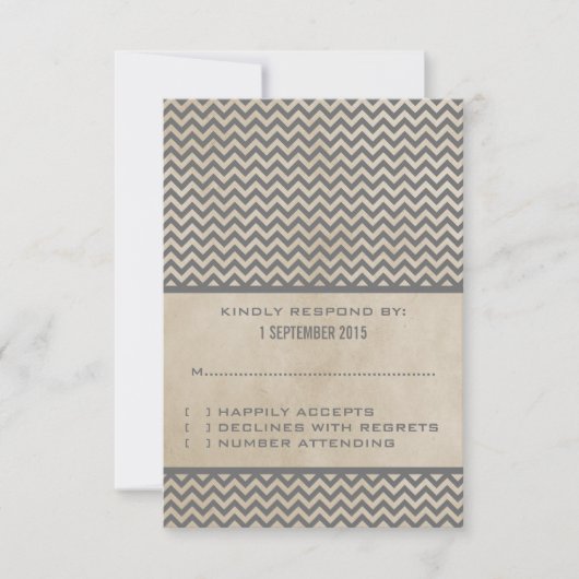 Gray Chic Chevron Response Kaart (Voorkant)