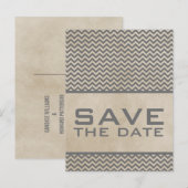 Gray Chic Chevron Save the Date Briefkaart (Voorkant / Achterkant)