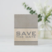 Gray Chic Chevron Save the Date Briefkaart (Staand voorkant)