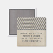 Gray Chic Chevron Save the Date Magnet (Voorkant / Achterkant)