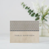 Gray Chic Chevron Table Number Briefkaart (Staand voorkant)