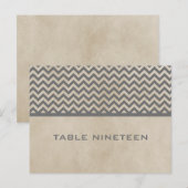 Gray Chic Chevron Table Number Briefkaart (Voorkant / Achterkant)