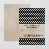 Gray Chic Quatrefoil Response Kaart (Voorkant / Achterkant)