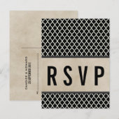 Gray Chic Quatrefoil RSVP Briefkaart (Voorkant / Achterkant)