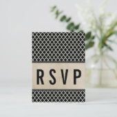 Gray Chic Quatrefoil RSVP Briefkaart (Staand voorkant)