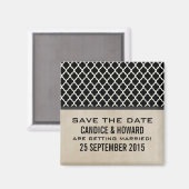 Gray Chic Quatrefoil Save the Date Magnet (Voorkant / Achterkant)