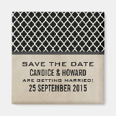 Gray Chic Quatrefoil Save the Date Magnet (Voorkant)