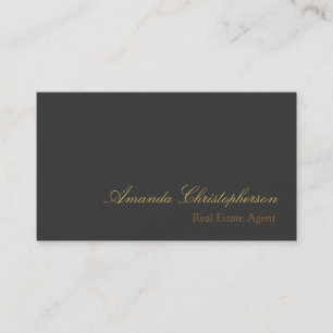 Gray Chic Script Trend Stylish Agent Visitekaartje