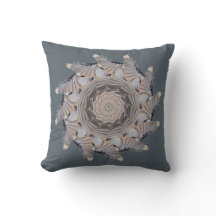 Gray Chickadee Pattern Pillow