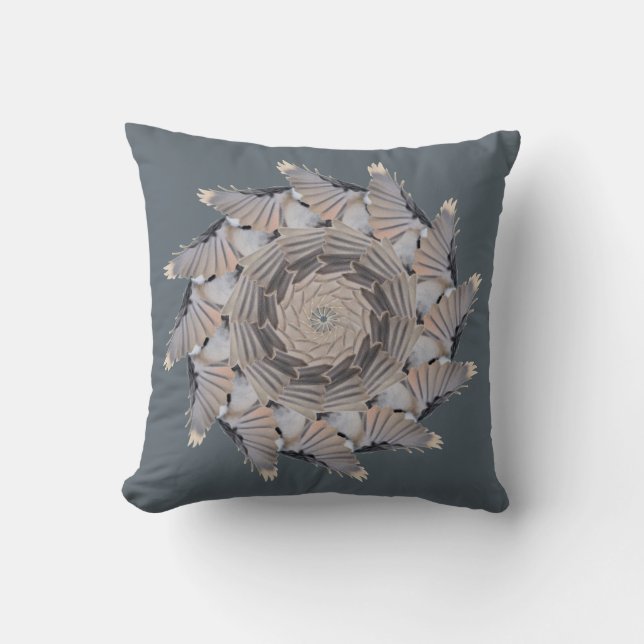 Gray Chickadee Pattern Pillow Kussen (Voorkant)
