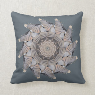 Gray Chickadee Pattern Pillow Kussen