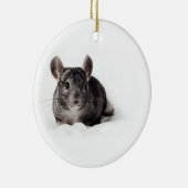 Gray Chinchilla Cute in Blanket Keramisch Ornament (Rechts)
