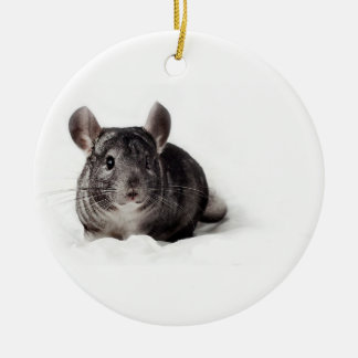 Gray Chinchilla Cute in Blanket Keramisch Ornament