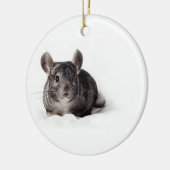 Gray Chinchilla Cute in Blanket Keramisch Ornament (Links)