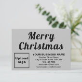 Gray | Christmas | Business | Kleine platte groet Kaart (Staand voorkant)