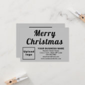 Gray | Christmas | Business | Kleine platte groet Kaart (Voorkant / Achterkant in situ)