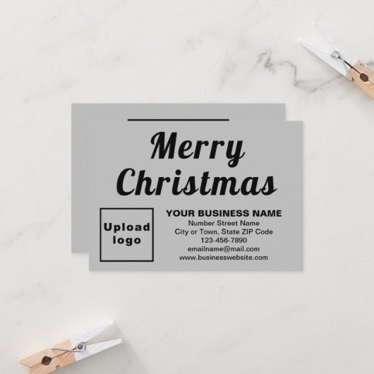 Gray | Christmas | Business | Kleine platte groet Kaart (Voorkant / Achterkant in situ)