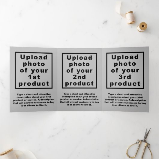 Gray | Christmas | Business Trifold Kaart (Binnen)