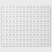Gray Christmas Snowflakes Pattern White Background Cadeaupapier (Vlak)