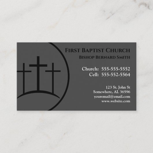 Gray Church Pastor of Deacon Visitekaartje (Voorkant)