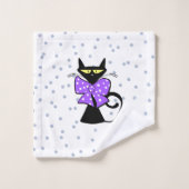 Gray Circle Circular Cat KittenBathroom-handdoekse Bad Handdoek (Wasdoekje)
