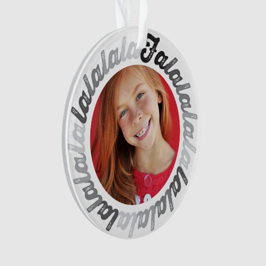 Gray Circle Falalalala Bold script Kerstmis Ornament (voorkant)